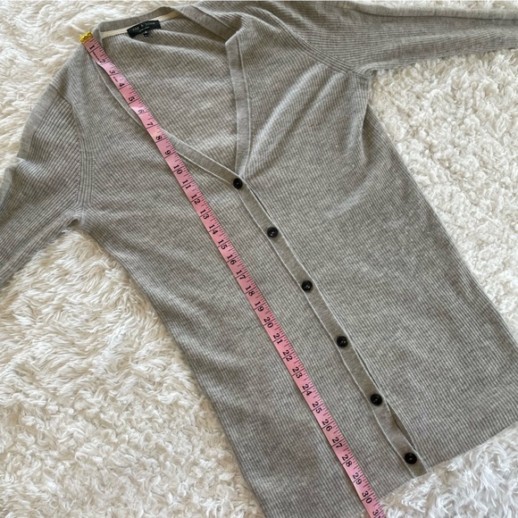 rag & bone | 100% Cashmere Button Down Ribbed Grey Cardigan - Picture 7 of 8